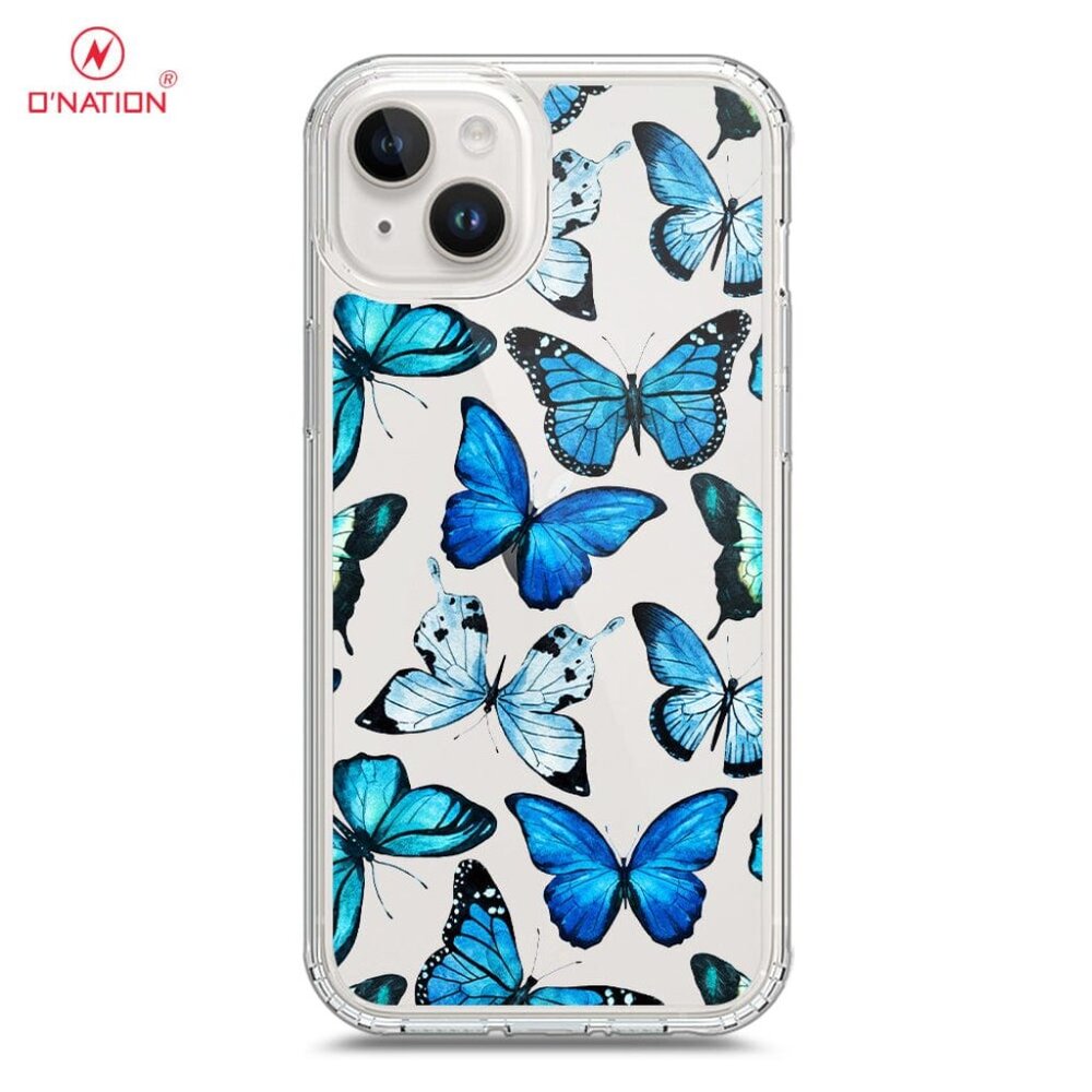 iPhone 15 Pro Case Blue Butterflies 6.1 inch